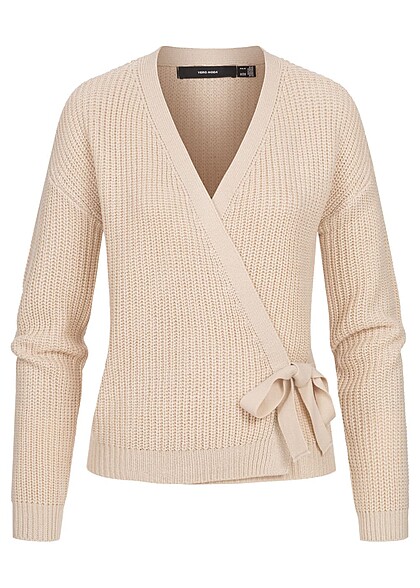 Vero Moda Dames Wikkel-vest met binddetail beige