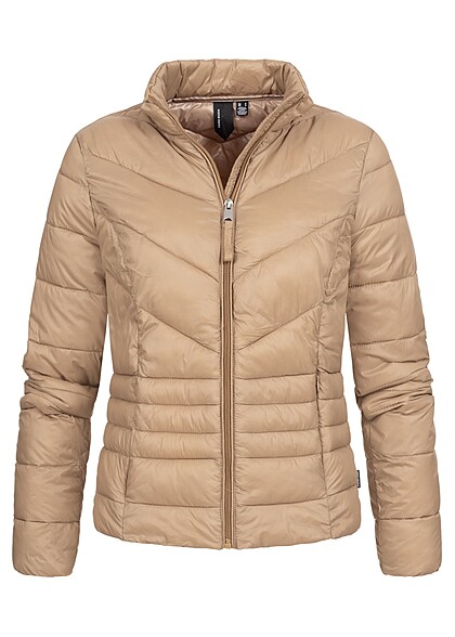 Vero Moda Dames Gewatteerde jas met rits en 2 zakken bruin