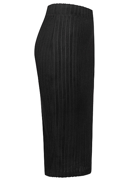 Vero Moda Dames Hoog uitgesneden rok met elastiek in de taille zwart