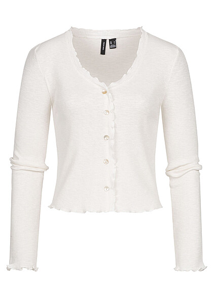 Vero Moda Dames NOOS Vest met knopen en ruches wit