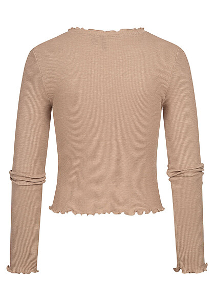 Vero Moda Dames NOOS Vest met knopen en ruches bruin