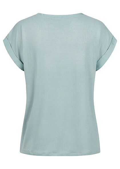 VILA Dames NOOS Satijnen Blouse met vleugelmouwen blauw