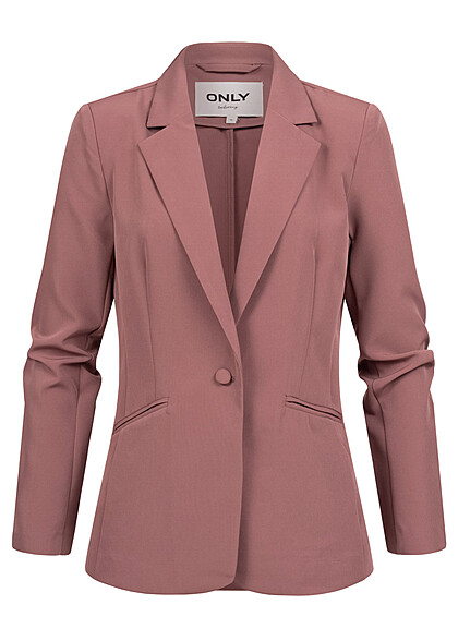 ONLY Dames Klassieke blazer met 2 zakken en knoop roze bruin