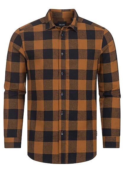 ONLY & SONS Heren NOOS Slim Fit overhemd met knopen geruit bruin zwart