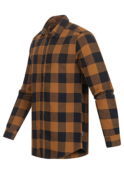 ONLY & SONS Heren NOOS Slim Fit overhemd met knopen geruit bruin zwart