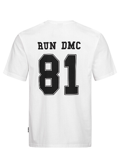 ONLY & SONS Heren T-Shirt met RUN DMC logo opdruk wit zwart rood - Art.-Nr.: 22070111