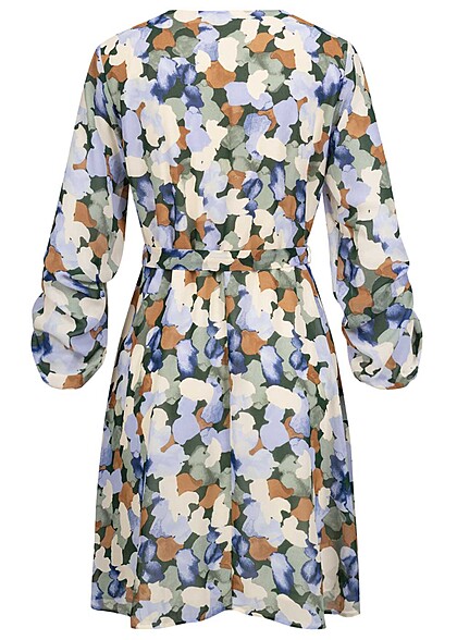 VILA Dames Chiffon Jurk met lange mouwen en binddetail multicolor