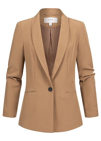 VILA Dames Blazer met knoopsluiting en 2 zakken bruin