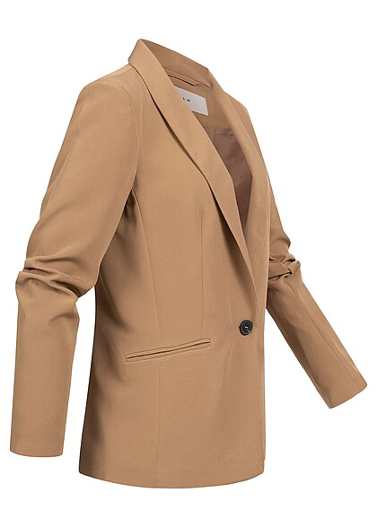VILA Dames Blazer met knoopsluiting en 2 zakken bruin