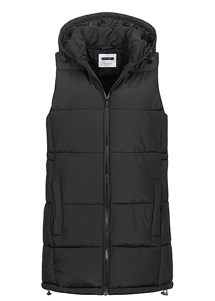 Noisy May Dames NOOS Gewatteerd vest met kap en 2 zakken zwart - Art.-Nr.: 22070140