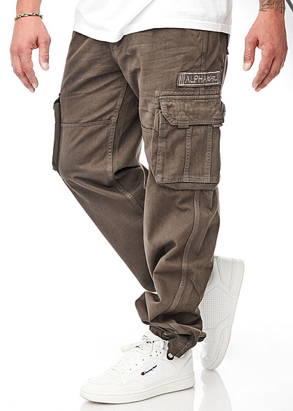 Alpha Industries Heren Cargo Pants used look donkergrijs