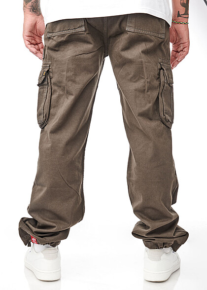 Alpha Industries Heren Cargo Pants used look donkergrijs
