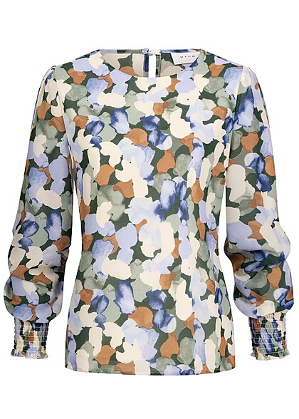 VILA Dames Chiffon Blouse met knoopsluiting multicolor