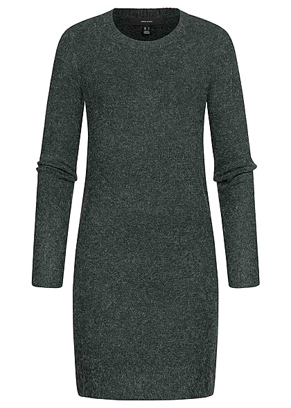 Vero Moda Dames NOOS Gebreide jurk met lange mouwen donkergroen