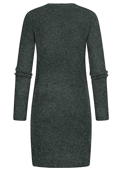 Vero Moda Dames NOOS Gebreide jurk met lange mouwen donkergroen