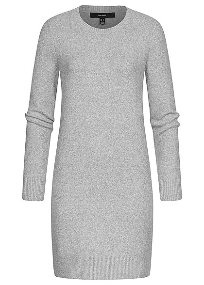 Vero Moda Dames NOOS Gebreide jurk met lange mouwen lichtgrijs