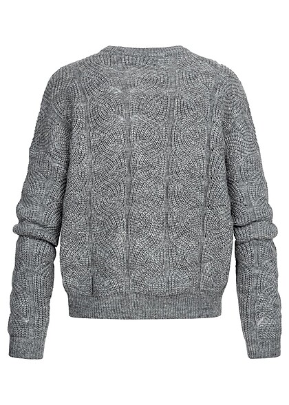 Vero Moda Dames Trui met structuurstof medium grijs gemêleerd