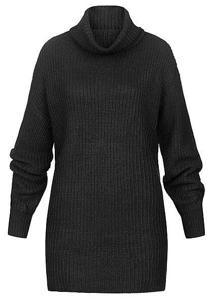 Vero Moda Dames Trui met rolkraag en structuurstof zwart