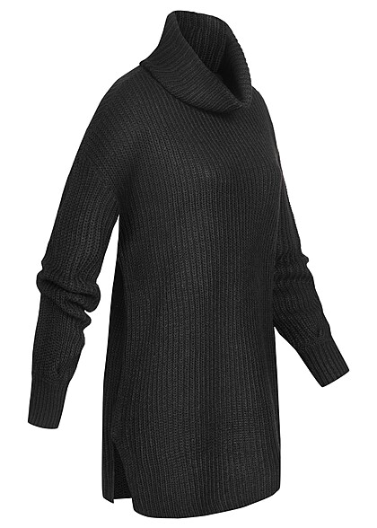 Vero Moda Dames Trui met rolkraag en structuurstof zwart