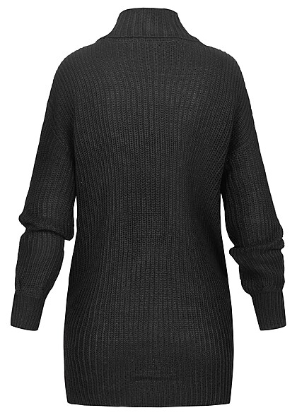 Vero Moda Dames Trui met rolkraag en structuurstof zwart