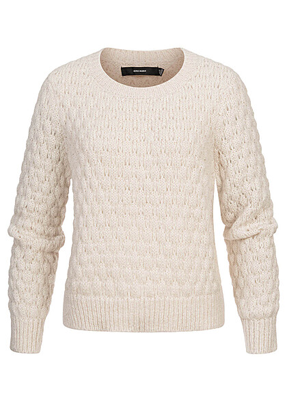 Vero Moda Dames Trui met structuurstof beige