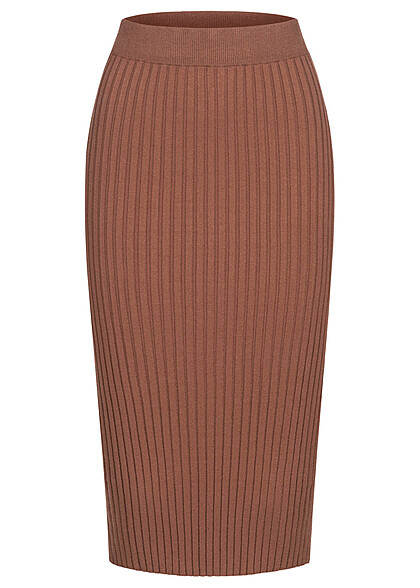Vero Moda Dames Rok met elastische tailleband en structuurstof bruin
