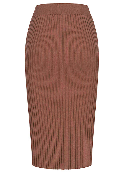 Vero Moda Dames Rok met elastische tailleband en structuurstof bruin