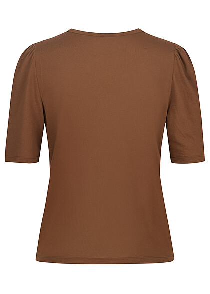 Vero Moda Dames T-Shirt Top met O-hals bruin