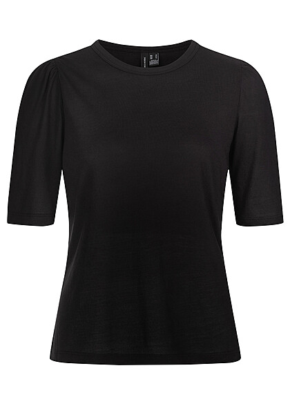 Vero Moda Dames T-Shirt Top met O-hals zwart - Art.-Nr.: 22080117