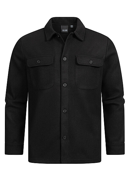 ONLY & SONS Heren Basic Overhemd met knopen en 2 borstzakken zwart - Art.-Nr.: 22080127