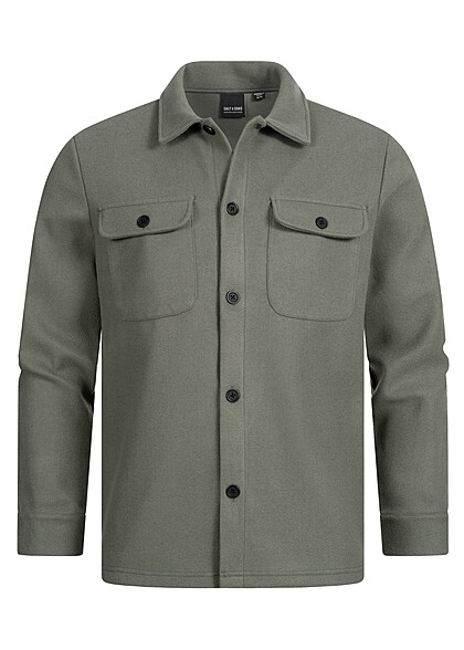 ONLY & SONS Heren Basic Overhemd met knopen en 2 borstzakken grijs - Art.-Nr.: 22080128