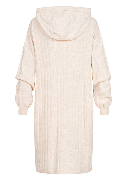 ONLY Dames Gebreide jurk met kap en structuurstof beige
