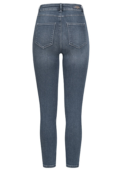 ONLY Dames NOOS Hoog uitgesneden jeansbroek met 5 zakken donkerblauw