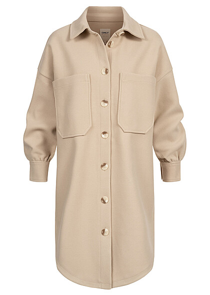 ONLY Dames NOOS Oversized Jas met 2 borstzakken beige