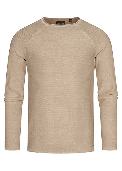 ONLY & SONS Heren NOOS Trui met structuurstof beige