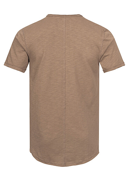 ONLY & SONS Heren NOOS T-Shirt met open zomen bruin