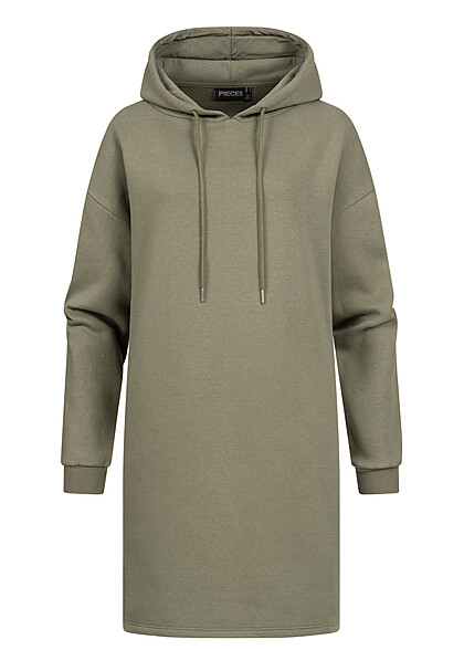 Pieces Dames NOOS Jurk met kap en lange mouwen groen