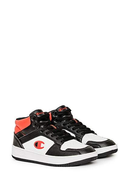 Champion Dames Halfhoge Sneaker met veters zwart rood wit - Art.-Nr.: 22080317