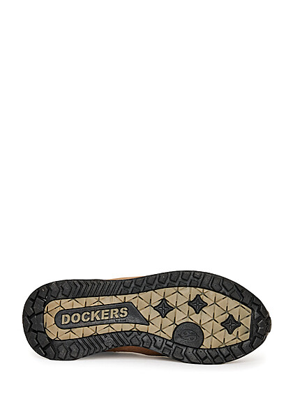 Dockers by Gerli Heren Sneaker van gemengd materiaal met veters donker beige bruin