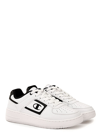 Champion Heren Lage Leren Sneaker met logo wit zwart