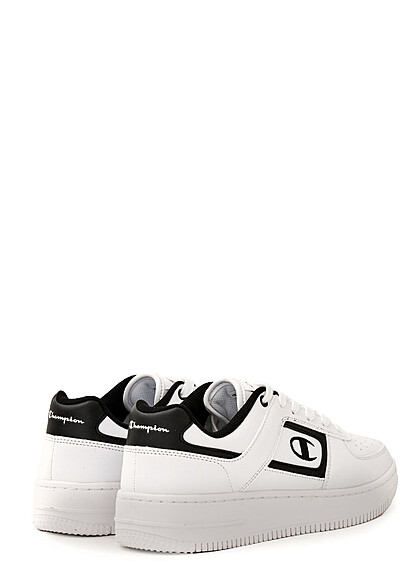 Champion Heren Lage Leren Sneaker met logo wit zwart