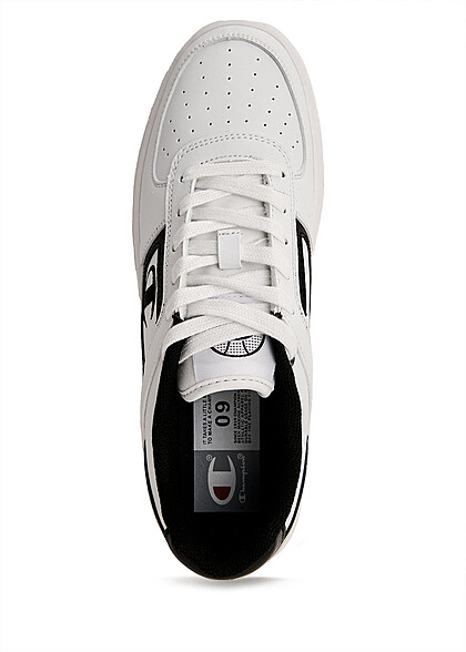 Champion Heren Lage Leren Sneaker met logo wit zwart