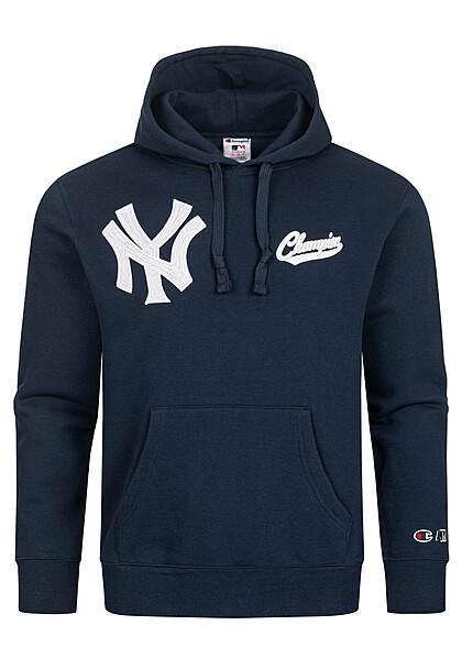 Champion Heren New York Yankies MLB Hoodie met borduursel donkerblauw