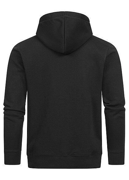 Alpha Industries Heren Hoodie met kangoeroezak en logoprint zwart wit