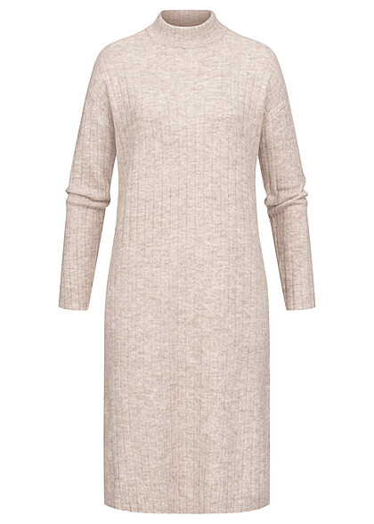 Vero Moda Dames Jurk met lange mouwen en hoge hals beige