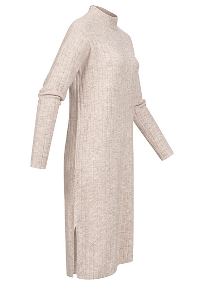 Vero Moda Dames Jurk met lange mouwen en hoge hals beige