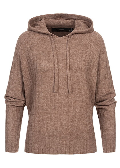 Vero Moda Dames Hoodie met structuurstof bruin