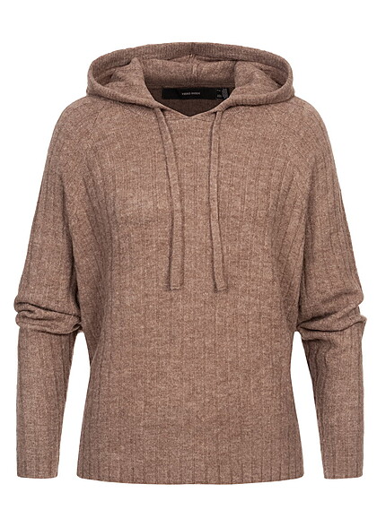 Vero Moda Dames Hoodie met structuurstof bruin - Art.-Nr.: 22090030