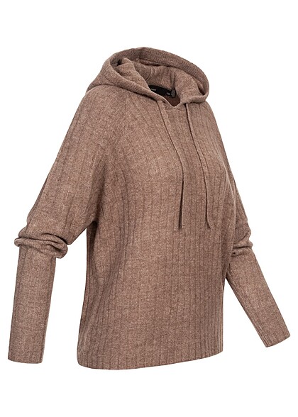 Vero Moda Dames Hoodie met structuurstof bruin