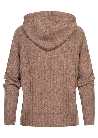 Vero Moda Dames Hoodie met structuurstof bruin